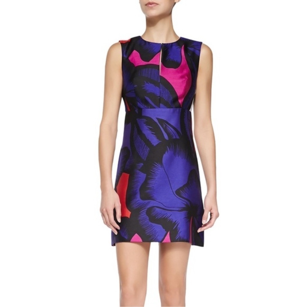 Diane Von Furstenberg DVF Yvette Silk Cotton Blend Floral Poppy Dress Size 8